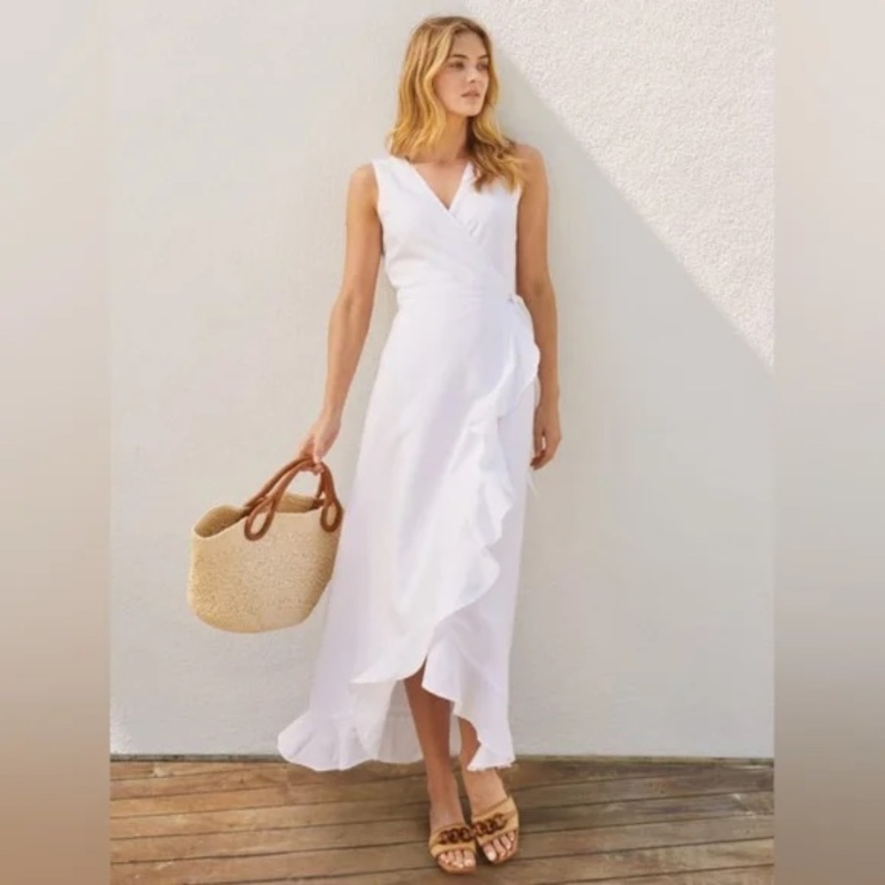J. Mclaughlin White Maxi Wrap Dress